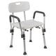 White |#| 300 Lb. Capacity Adjustable White Bath & Shower Chair with Depth Adjustable Back