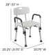 White |#| 300 Lb. Capacity Adjustable White Bath & Shower Chair with Depth Adjustable Back