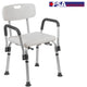 White |#| 300 Lb. Capacity Adjustable White Bath & Shower Chair with Depth Adjustable Back