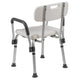 White |#| 300 Lb. Capacity Adjustable White Bath & Shower Chair with Depth Adjustable Back