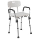 White |#| 300 Lb. Capacity Adjustable White Bath & Shower Chair with Depth Adjustable Back