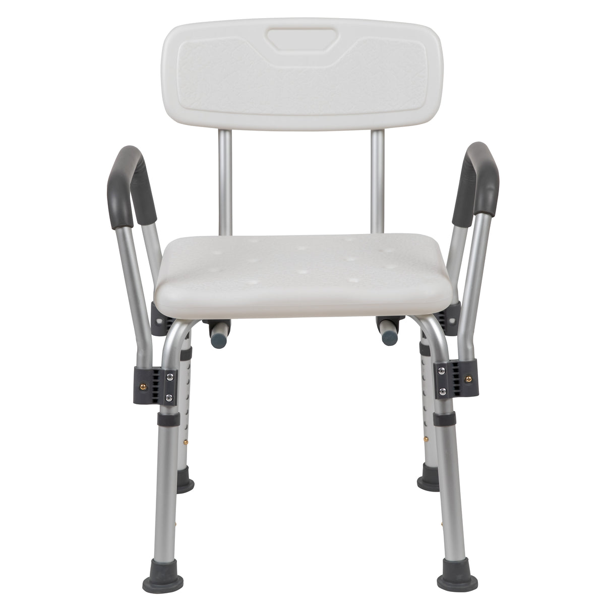 White |#| 300 Lb. Capacity Adjustable White Bath & Shower Chair with Depth Adjustable Back