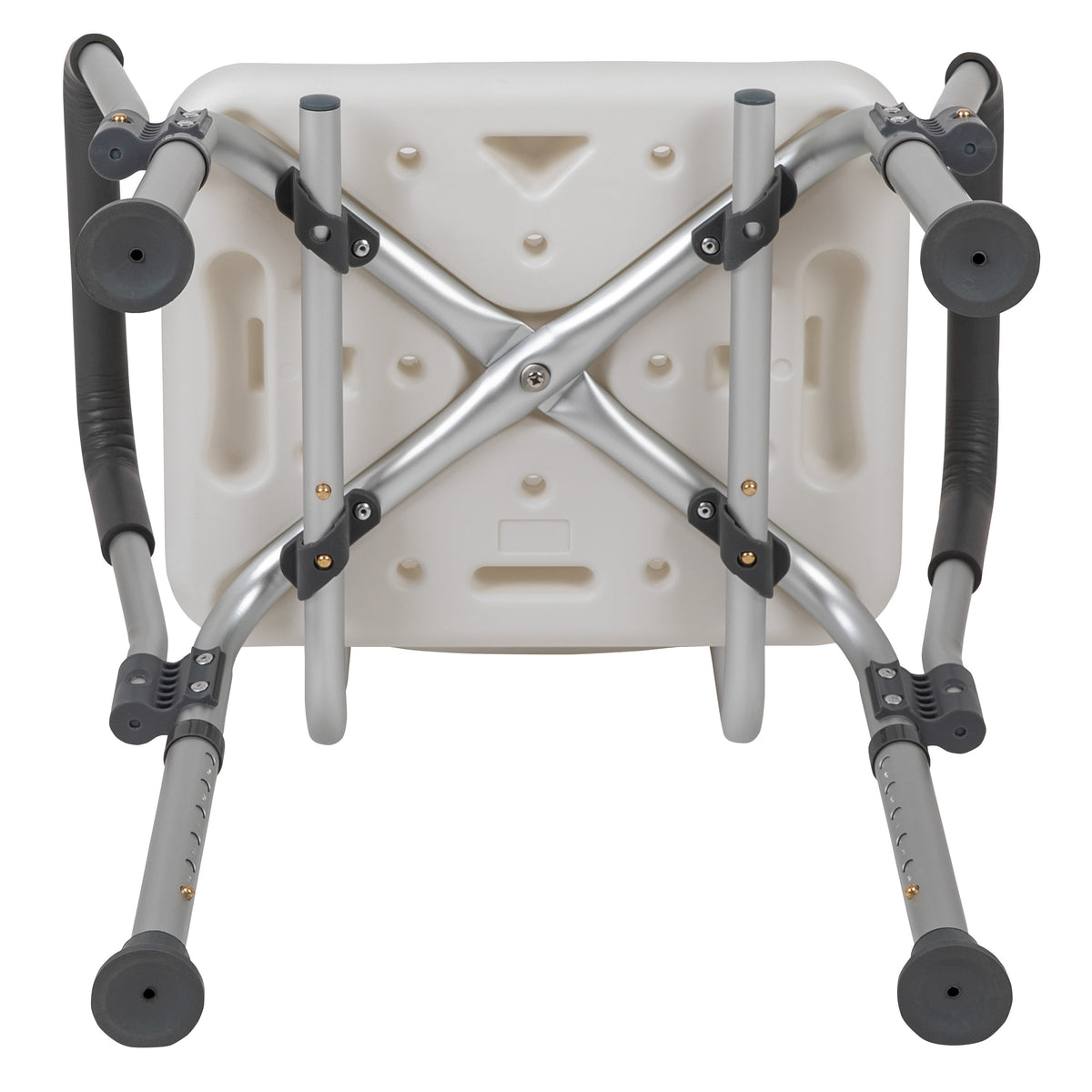 White |#| 300 Lb. Capacity Adjustable White Bath & Shower Chair with Depth Adjustable Back