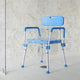 Blue |#| Adjustable Bath & Shower Chair with Depth Adjustable Back - Blue