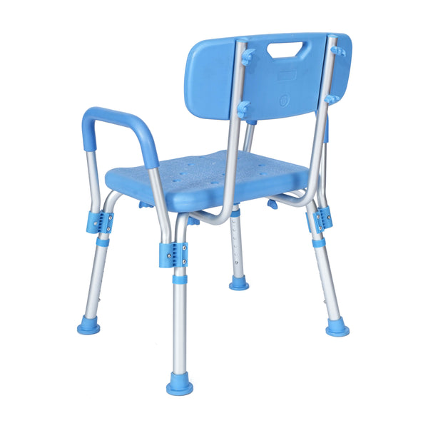 Blue |#| Adjustable Bath & Shower Chair with Depth Adjustable Back - Blue