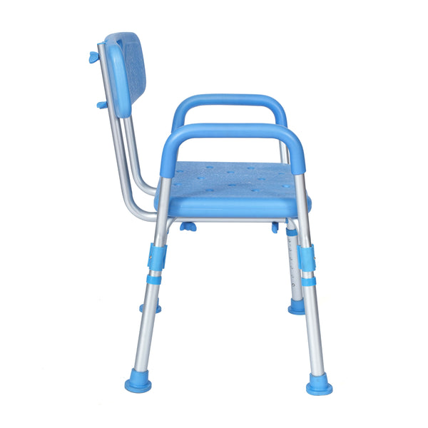 Blue |#| Adjustable Bath & Shower Chair with Depth Adjustable Back - Blue