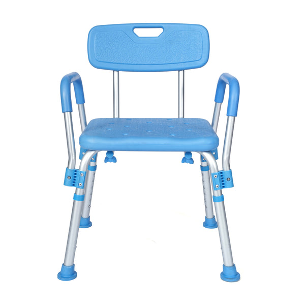 Blue |#| Adjustable Bath & Shower Chair with Depth Adjustable Back - Blue