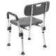 Gray |#| 300 Lb. Capacity Adjustable Gray Bath & Shower Chair with Depth Adjustable Back
