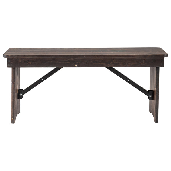Mahogany |#| 40" x 12" Mahogany Solid Pine Folding Farm Bench