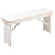 Antique Rustic White |#| 40" x 12" Antique Rustic White Solid Pine Folding Farm Bench - Portable Bench