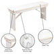 Antique Rustic White |#| 40" x 12" Antique Rustic White Solid Pine Folding Farm Bench - Portable Bench