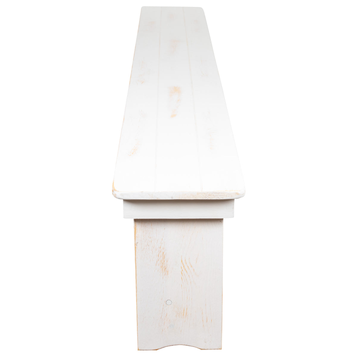 Antique Rustic White |#| 40" x 12" Antique Rustic White Solid Pine Folding Farm Bench - Portable Bench