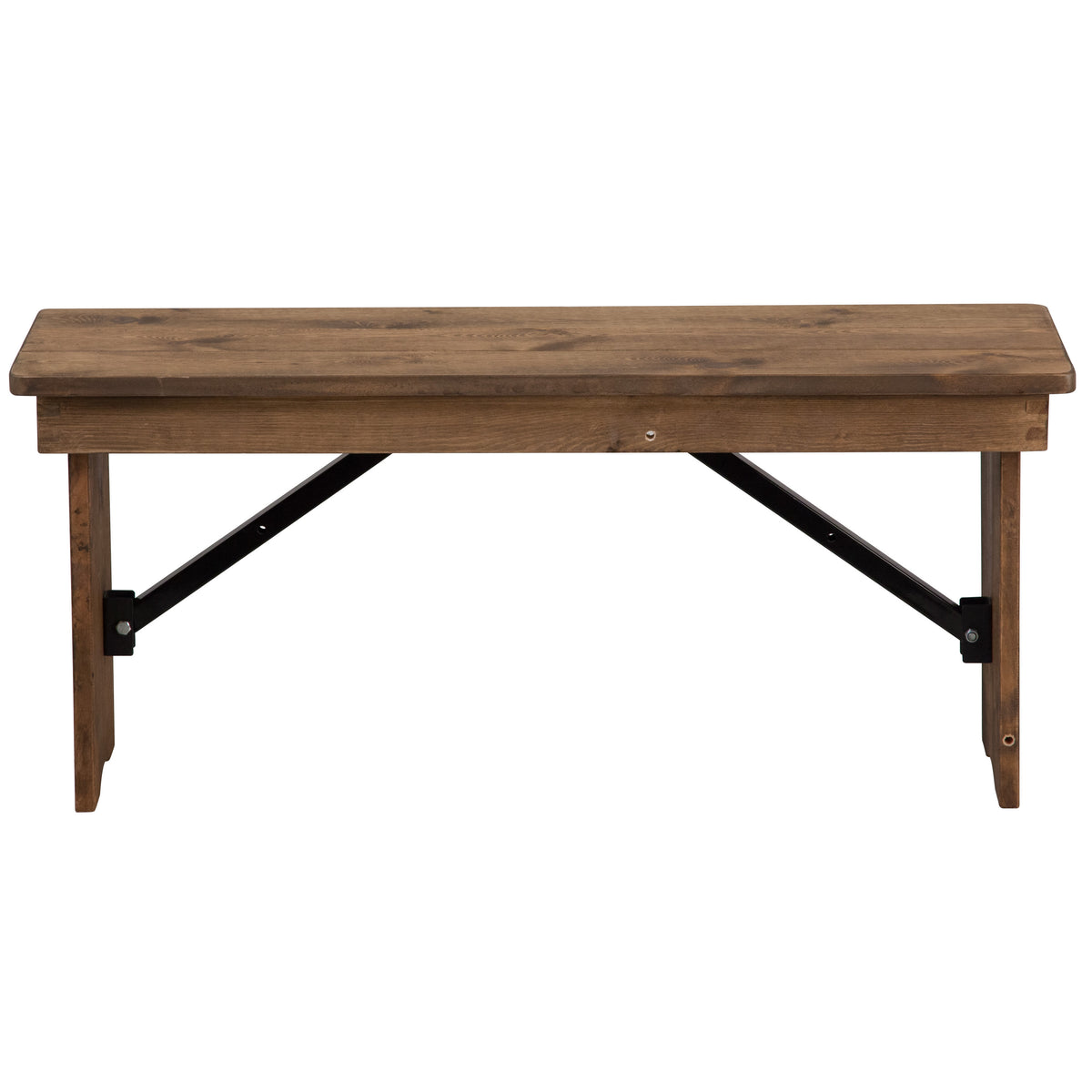 Antique Rustic |#| 40" x 12" Antique Rustic Solid Pine Folding Farm Bench