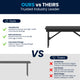 Black Wash |#| 40" x 12" Antique Solid Pine Farmhouse Folding Bench in Black Wash