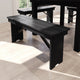 Black Wash |#| 40" x 12" Antique Solid Pine Farmhouse Folding Bench in Black Wash