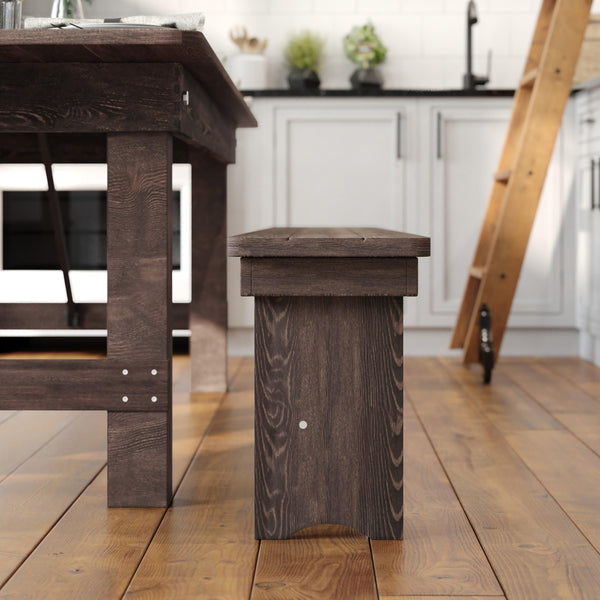 Mahogany |#| 40" x 12" Mahogany Solid Pine Folding Farm Bench