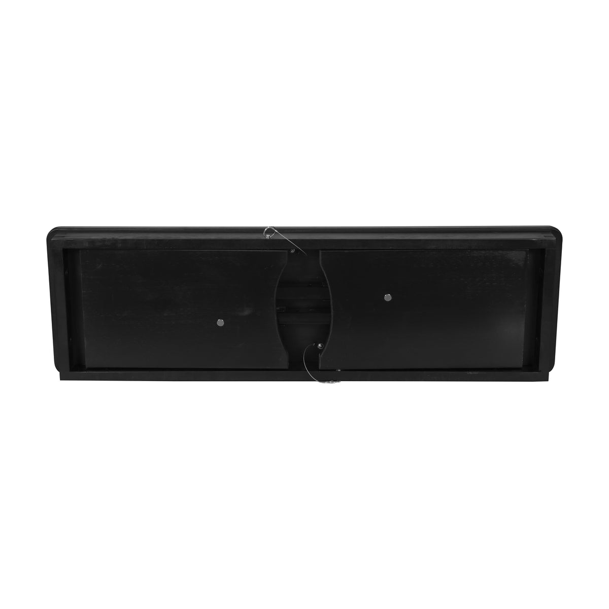 Black Wash |#| 40" x 12" Antique Solid Pine Farmhouse Folding Bench in Black Wash