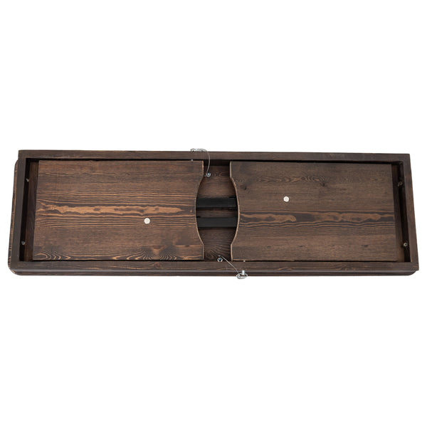 Mahogany |#| 40" x 12" Mahogany Solid Pine Folding Farm Bench
