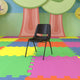 Black Plastic/Black Frame |#| 440 lb. Rated Kid's Black Ergonomic Stack Chair - Black Frame-12inch Seat Height