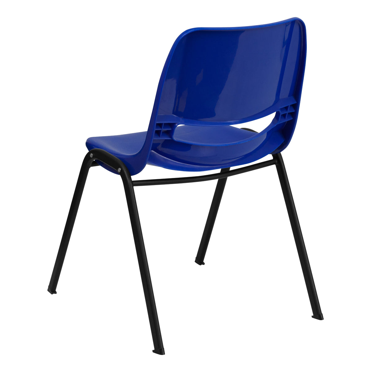 Navy Plastic/Black Frame |#| 440 lb. Rated Kid's Navy Ergonomic Shell Stack Chair-Black Frame-12inch Seat Height