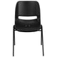 Black Plastic/Black Frame |#| 440 lb. Rated Kid's Black Contour Shell Stack Chair-Black Frame-14inch Seat Height