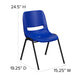 Navy Plastic/Black Frame |#| 440 lb. Rated Kid's Navy Ergonomic Shell Stack Chair-Black Frame-14inch Seat Height