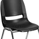 Black Plastic/Chrome Frame |#| 440 lb. Rated Kid's Black Ergonomic Stack Chair - Chrome Frame-14inch Seat Height