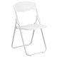 White |#| 500 lb. Capacity Heavy Duty White Folding Chair with Built-in Ganging Brackets