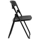 Black |#| 500 lb. Capacity Heavy Duty Black Folding Chair with Built-in Ganging Brackets