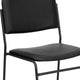 Black Vinyl/Black Frame |#| 500 lb. Capacity High Density Black Vinyl Stacking Chair with Sled Base