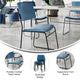 Navy Vinyl/Black Frame |#| 500 lb. Capacity High Density Navy Vinyl Stacking Chair with Sled Base