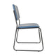Navy Vinyl/Black Frame |#| 500 lb. Capacity High Density Navy Vinyl Stacking Chair with Sled Base