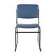 Navy Vinyl/Black Frame |#| 500 lb. Capacity High Density Navy Vinyl Stacking Chair with Sled Base