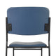 Navy Vinyl/Black Frame |#| 500 lb. Capacity High Density Navy Vinyl Stacking Chair with Sled Base