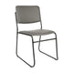 Gray Vinyl/Black Frame |#| 500 lb. Capacity High Density Gray Vinyl Stacking Chair with Sled Base