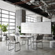 Gray Vinyl/Black Frame |#| 500 lb. Capacity High Density Gray Vinyl Stacking Chair with Sled Base