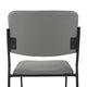 Gray Vinyl/Black Frame |#| 500 lb. Capacity High Density Gray Vinyl Stacking Chair with Sled Base