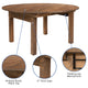 60inch Round Solid Pine Folding Farm Dining Table Set with 4 Cross Back Chairs