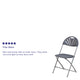 Charcoal |#| 650 lb. Rated Charcoal Plastic Fan Back Folding Chair - Commercial Chairs