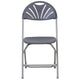 Charcoal |#| 650 lb. Rated Charcoal Plastic Fan Back Folding Chair - Commercial Chairs