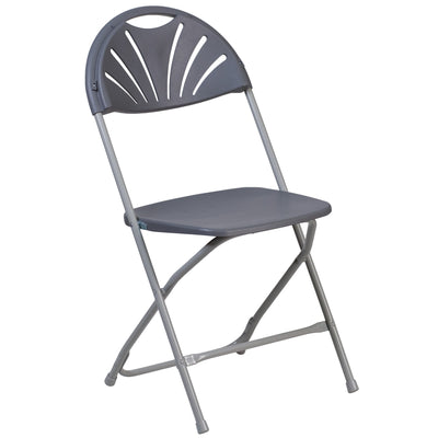 HERCULES Series 650 lb. Capacity Plastic Fan Back Folding Chair - View 1
