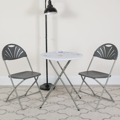 HERCULES Series 650 lb. Capacity Plastic Fan Back Folding Chair - View 2