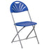 Blue |#| 650 lb. Capacity Blue Plastic Fan Back Folding Chair - Commercial & Event Chairs