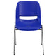 Navy Plastic/Chrome Frame |#| 661 lb. Capacity Navy Ergonomic Shell Stack Chair w/Chrome Frame-16inch Seat Height