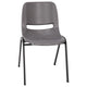 Gray Plastic/Black Frame |#| 661 lb. Capacity Gray Ergonomic Stack Chair w/ Black Frame-16inch Seat Height