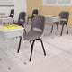 Gray Plastic/Black Frame |#| 661 lb. Capacity Gray Ergonomic Stack Chair w/ Black Frame-16inch Seat Height