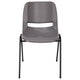 Gray Plastic/Black Frame |#| 661 lb. Capacity Gray Ergonomic Stack Chair w/ Black Frame-16inch Seat Height