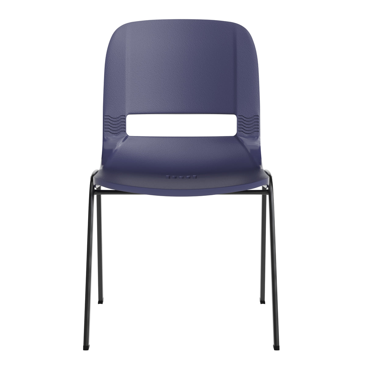 True Navy Plastic/Black Frame |#| 661 lb. Capacity Navy Ergonomic Stack Chair w/ Black Frame-16inch Seat Height