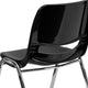 Black Plastic/Chrome Frame |#| 661 lb. Capacity Black Ergonomic Stack Chair with Chrome Frame-16inch Seat Height