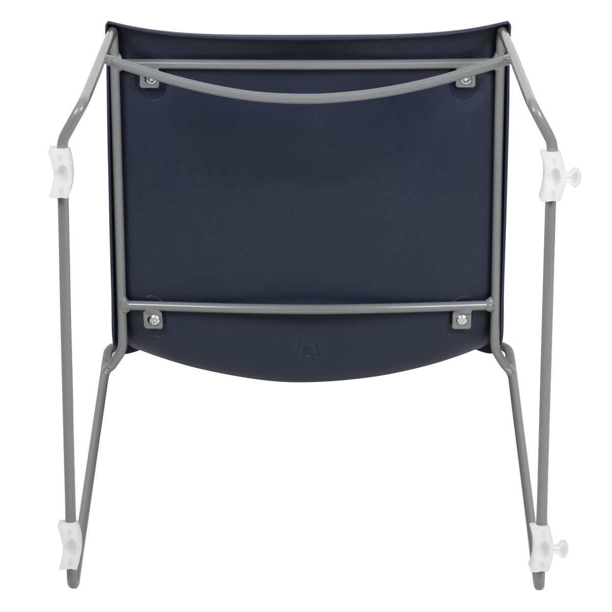 Navy |#| Home and Office Navy Full Back Stack Chair with Gray Frame - Guest Chair